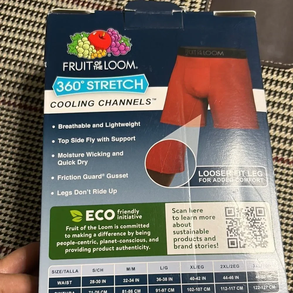NWT Fruit of the Loom 3 pair loose fit Cooling Channels Comfort size M 32-34